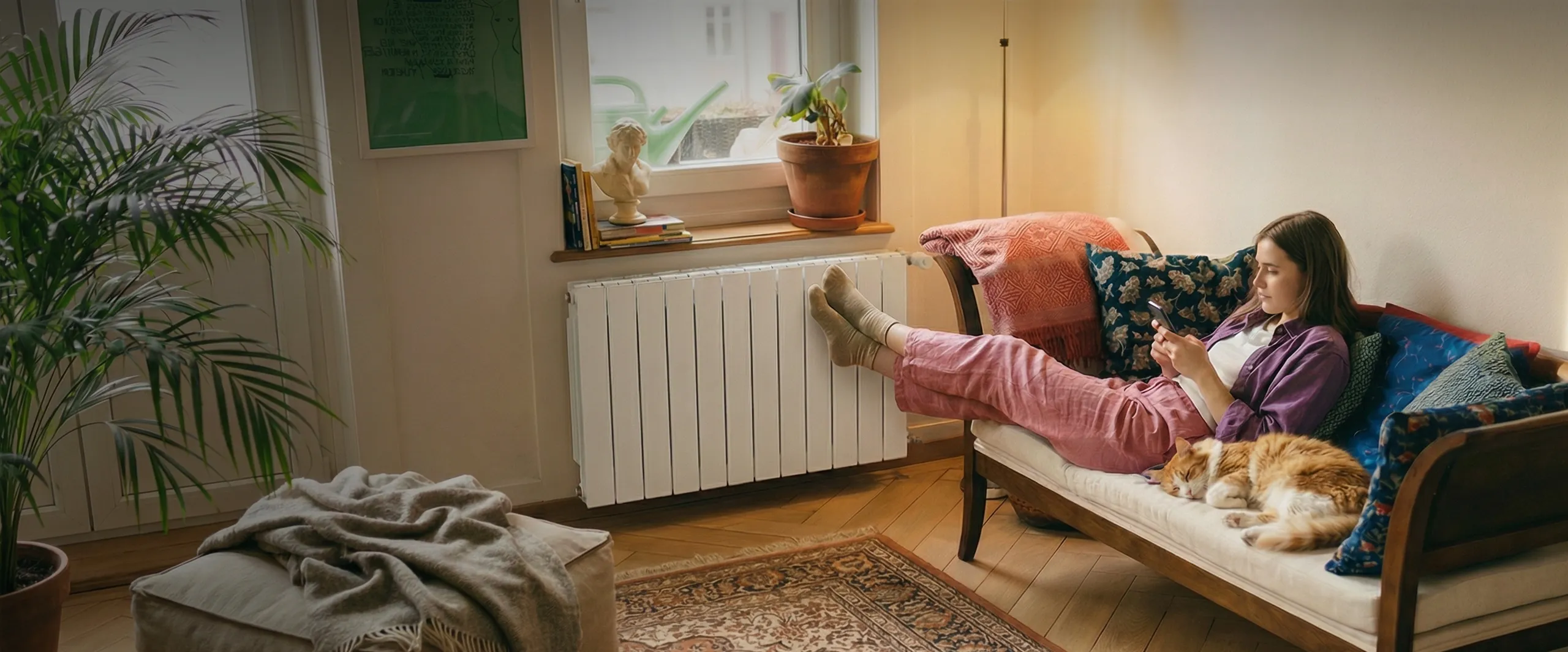 Imagen de una chica descansando en el sofá